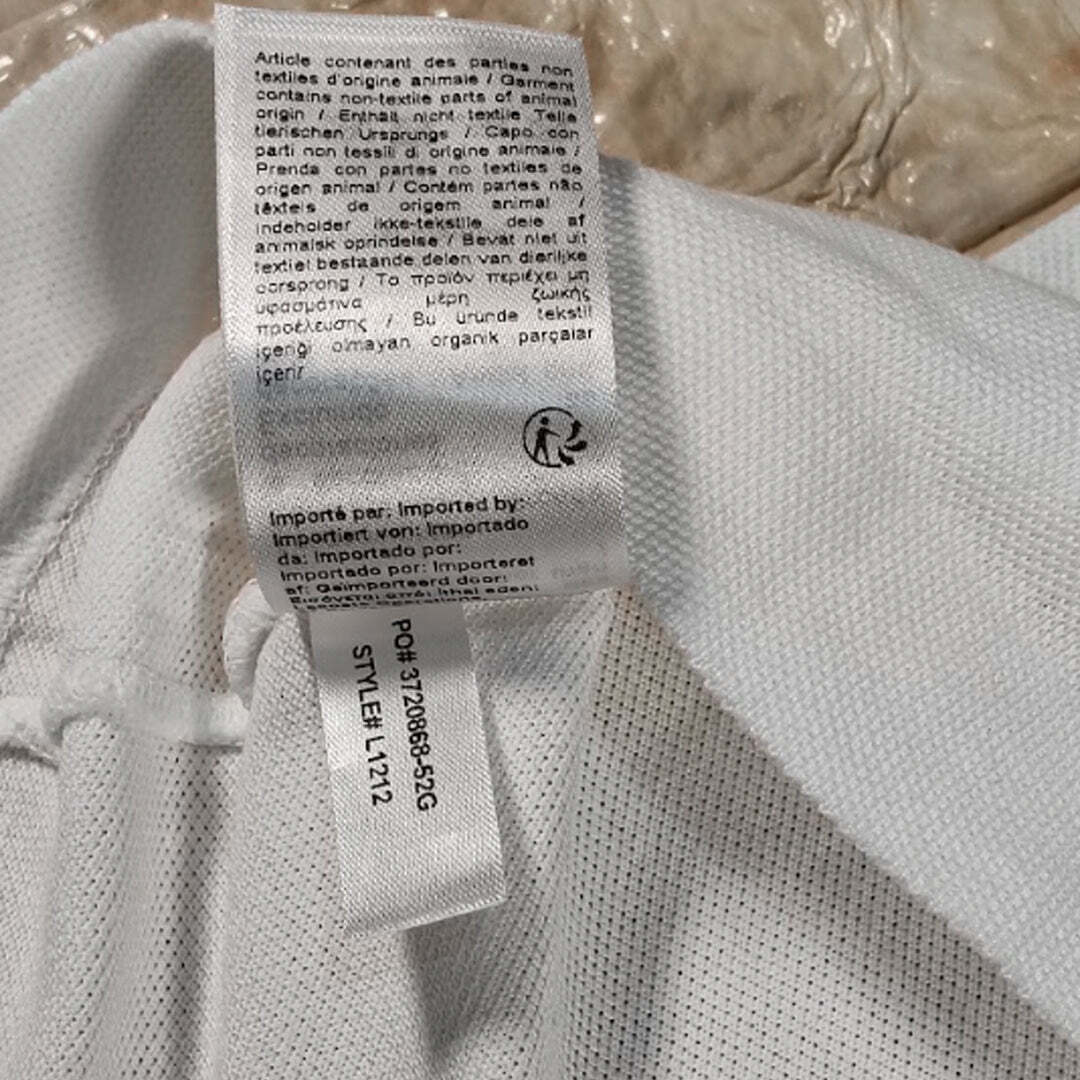 Lacoste L1212 Classic Fit White Polo Shirt Men's XL Cotton Short Sleeve