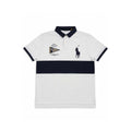 Polo Ralph Lauren Custom Slim Fit Big Pony Yacht Club Polo Shirt White Navy Men's L
