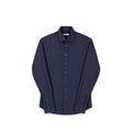Burberry Brit Navy Stretch Cotton Shirt Men's Small Long Sleeve Nova Check Collar