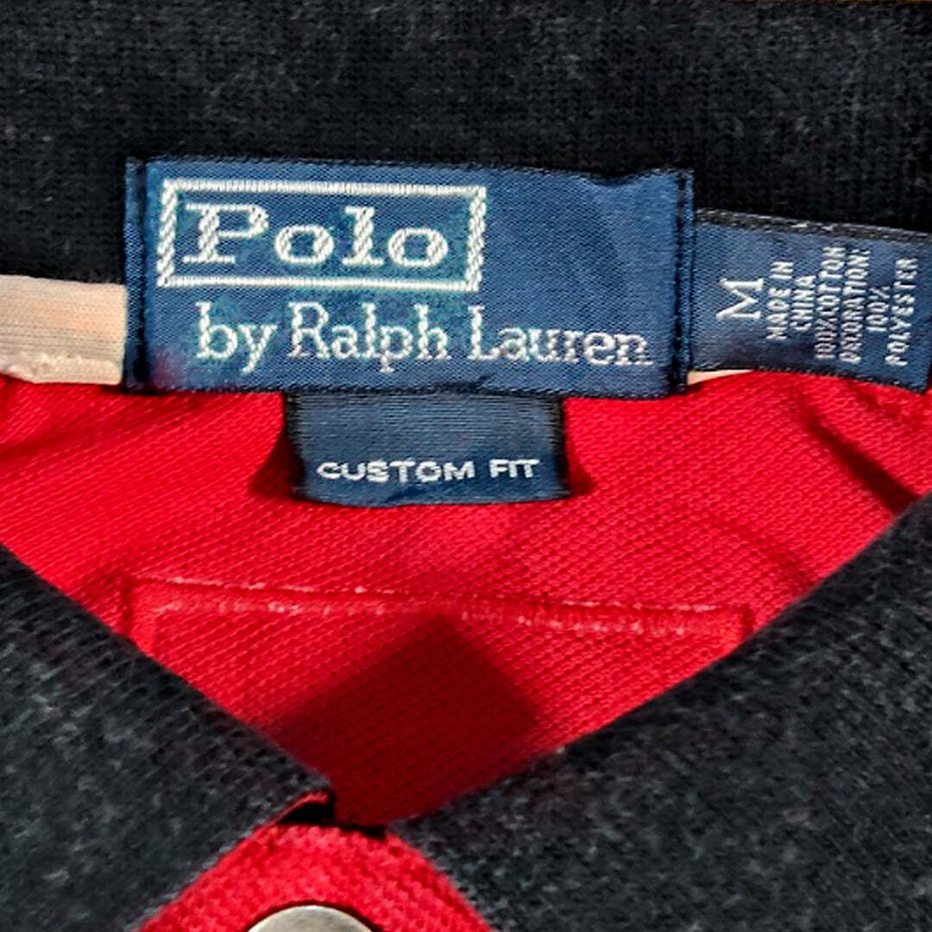 Polo Ralph Lauren RL Racing Italia Da Corsa Polo Shirt Red Black Custom Fit Medium