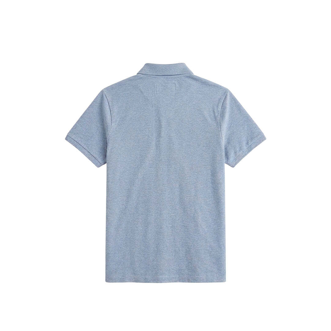 Abercrombie & Fitch Stretch Polo Shirt Light Blue Moose Logo Men's M