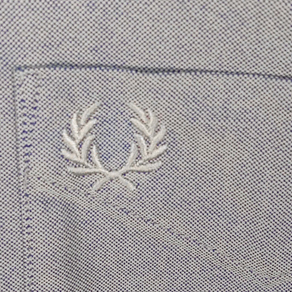 Fred Perry Oxford Button Down Shirt Light Blue Long Sleeve Laurel Logo Men's Large