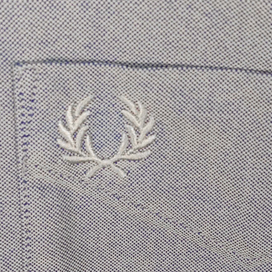 Fred Perry Oxford Button Down Shirt Light Blue Long Sleeve Laurel Logo Men's Large