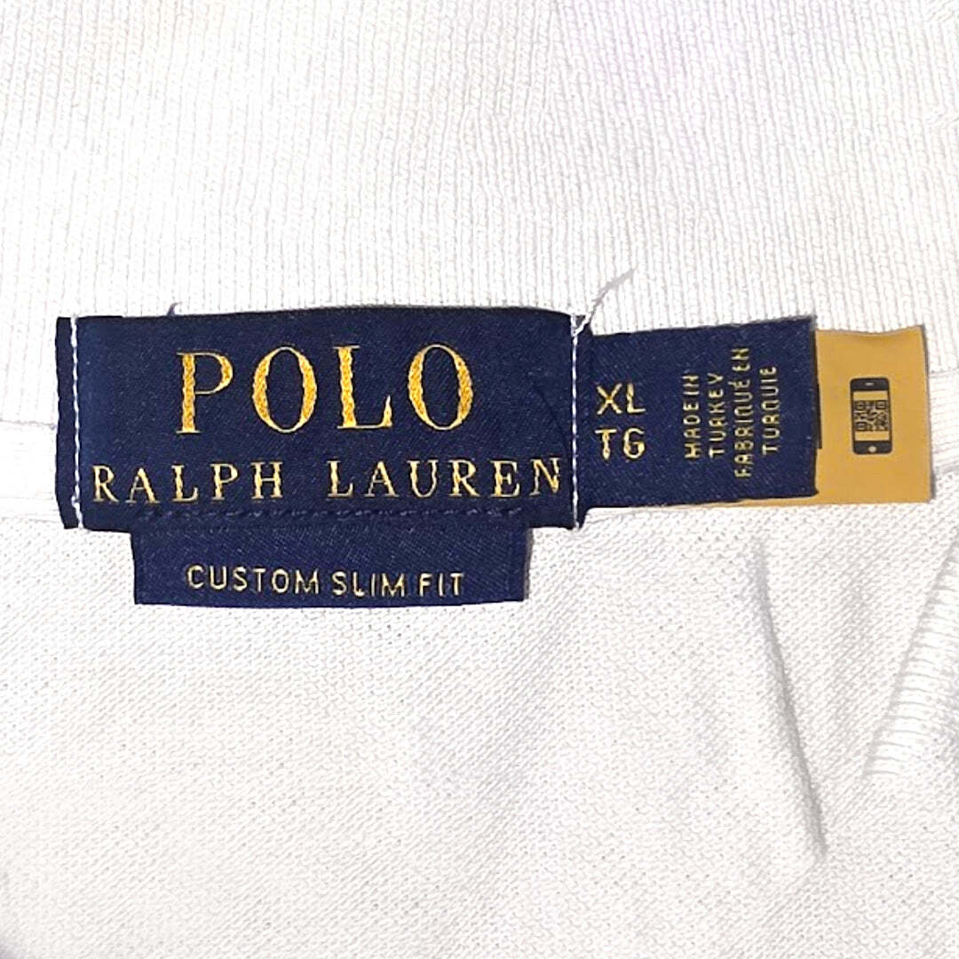 Polo Ralph Lauren Custom Slim Fit White Polo Shirt XL Classic Cotton Mens