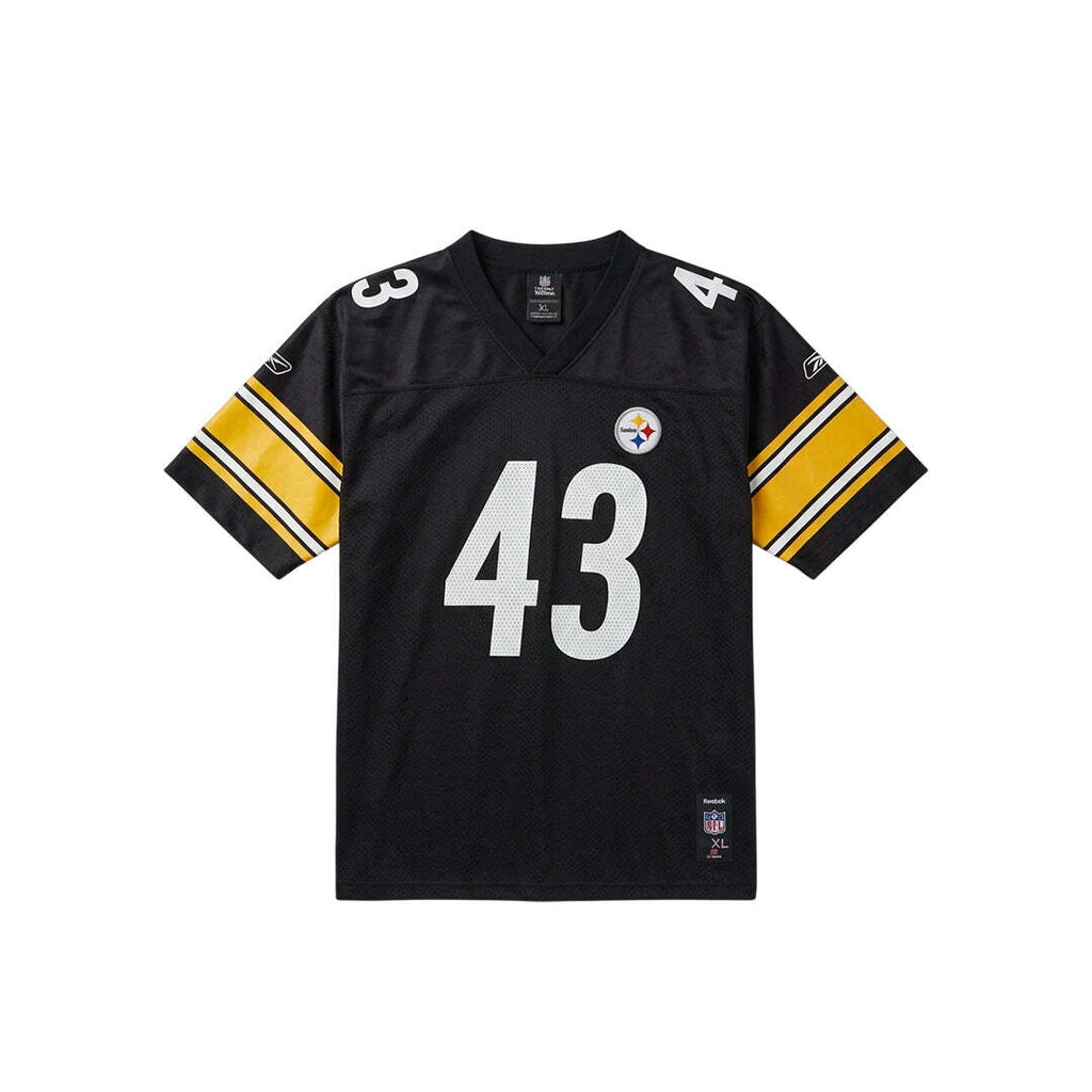 Vintage Reebok NFL Pittsburgh Steelers Troy Polamalu # 43 Youth XL Jersey Black