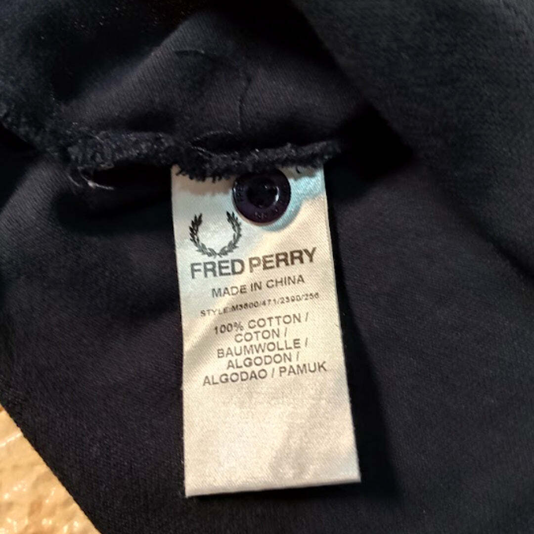 Fred Perry M3600 Twin Tipped Polo Shirt Black Red Slim Fit Cotton Men's L